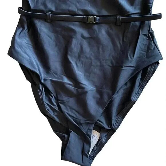 Andie Black The Riviera Adjustable Straps Belt Paddec Swimming Suit SZ M #1438 - Picture 3 of 13